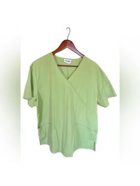 Cherokee Light Green V-Neck Pullover Women's Scrubs Top